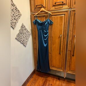 B. Darlin gown. Long gown. Teal. Size 9/10